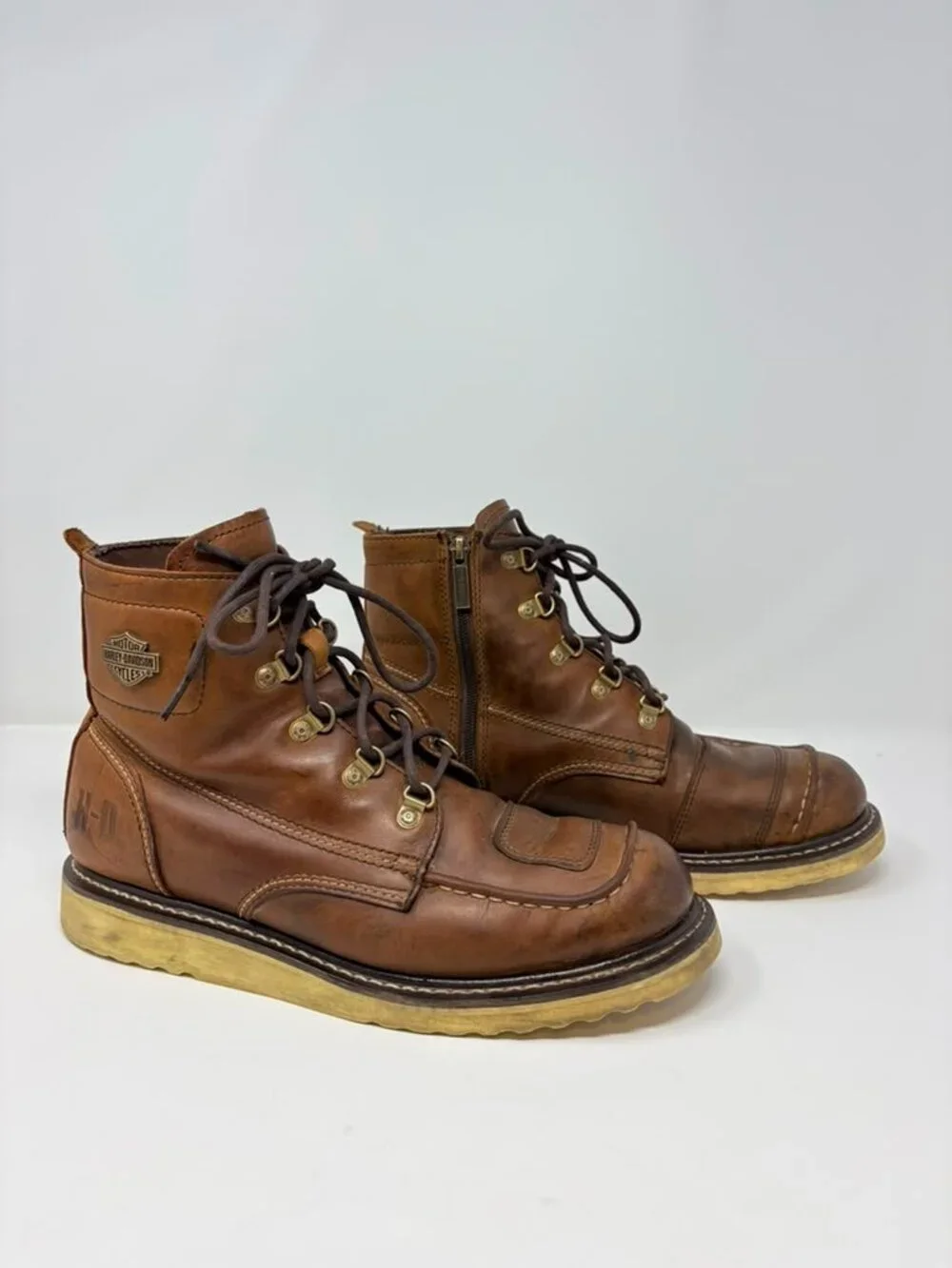 Harley-Davidson Brown Leather Motorcycle Boots D93470 Men’s 10